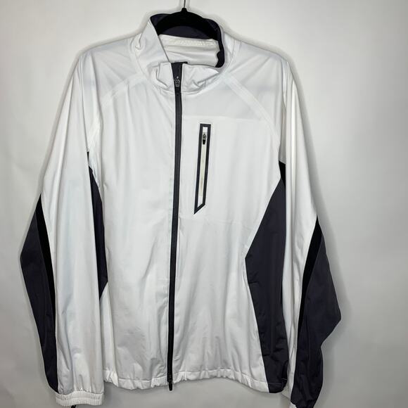 Walter Hagen White Gray Zip Front Hydro Proof Jacket Sz XL - Picture 1 of 7